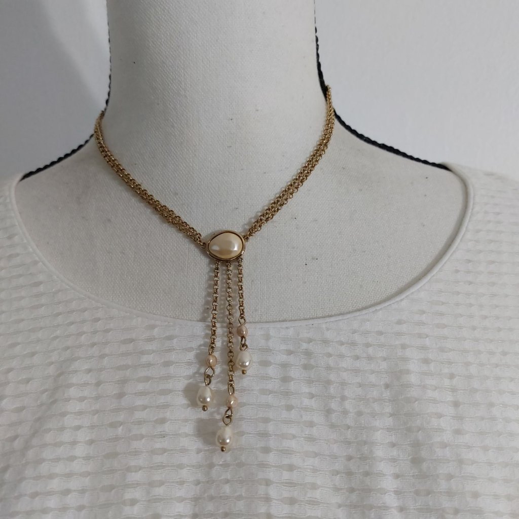 Vintage Signed Lc Liz Clairborne Dainty Negligee Choker Necklace 13$